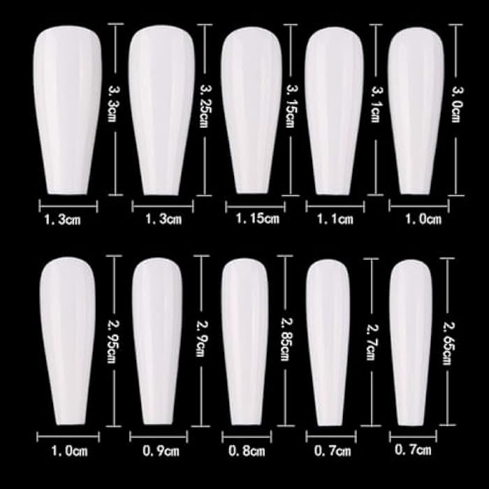 Ballerina Nails Long False Nails Coffin Fake Nails Full Cover Length 100 Pieces Artificial Fingernails Tip with Case for Nail Salons and DIY Nail Art, 10 Sizes (Natural) - Image 2